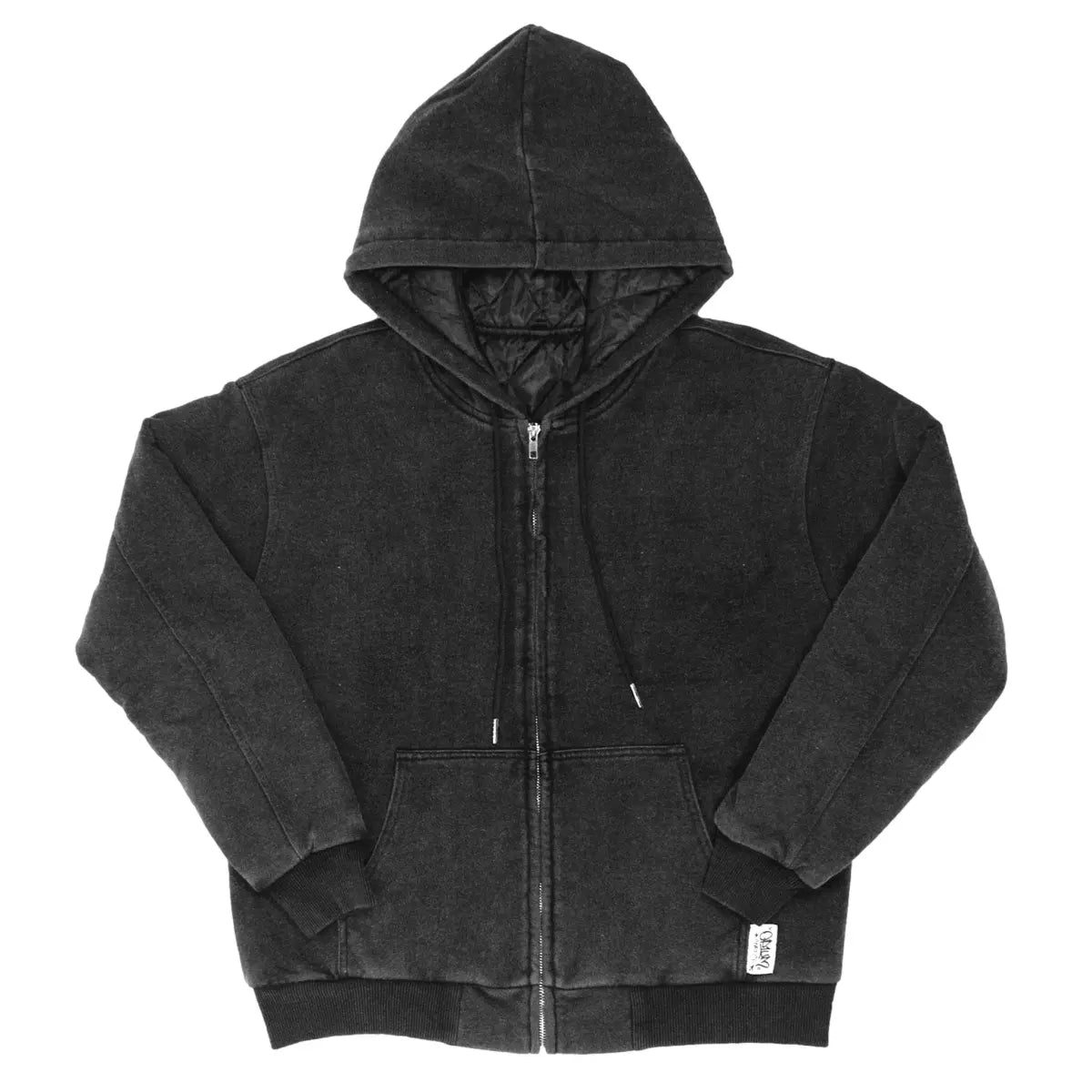 Op1um Hoodie jacket stone washed black zip- Felpa skate vendita