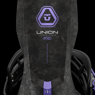 Fijación de snowboard Union Source FC con estructura en carbono forjado y diseño técnico de alto rendimiento