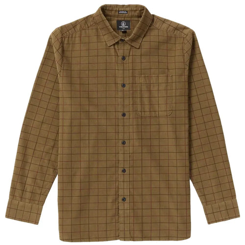 VOLCOM ZANDER CAMICIA MANICA LUNGA DARK KHAKI