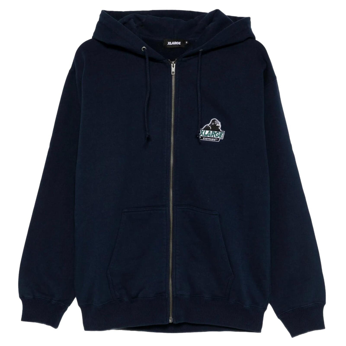 X large slanted og zip hoodie blue navy