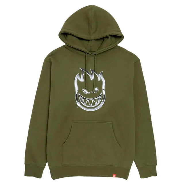 spitfire hoodie crome big head army green