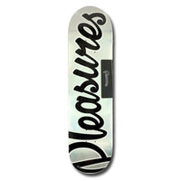 PLEASURES SKATEBOARDS TAVOLA CLASSIC LOGO HOLOGRAPHIC FOIL 7.87"