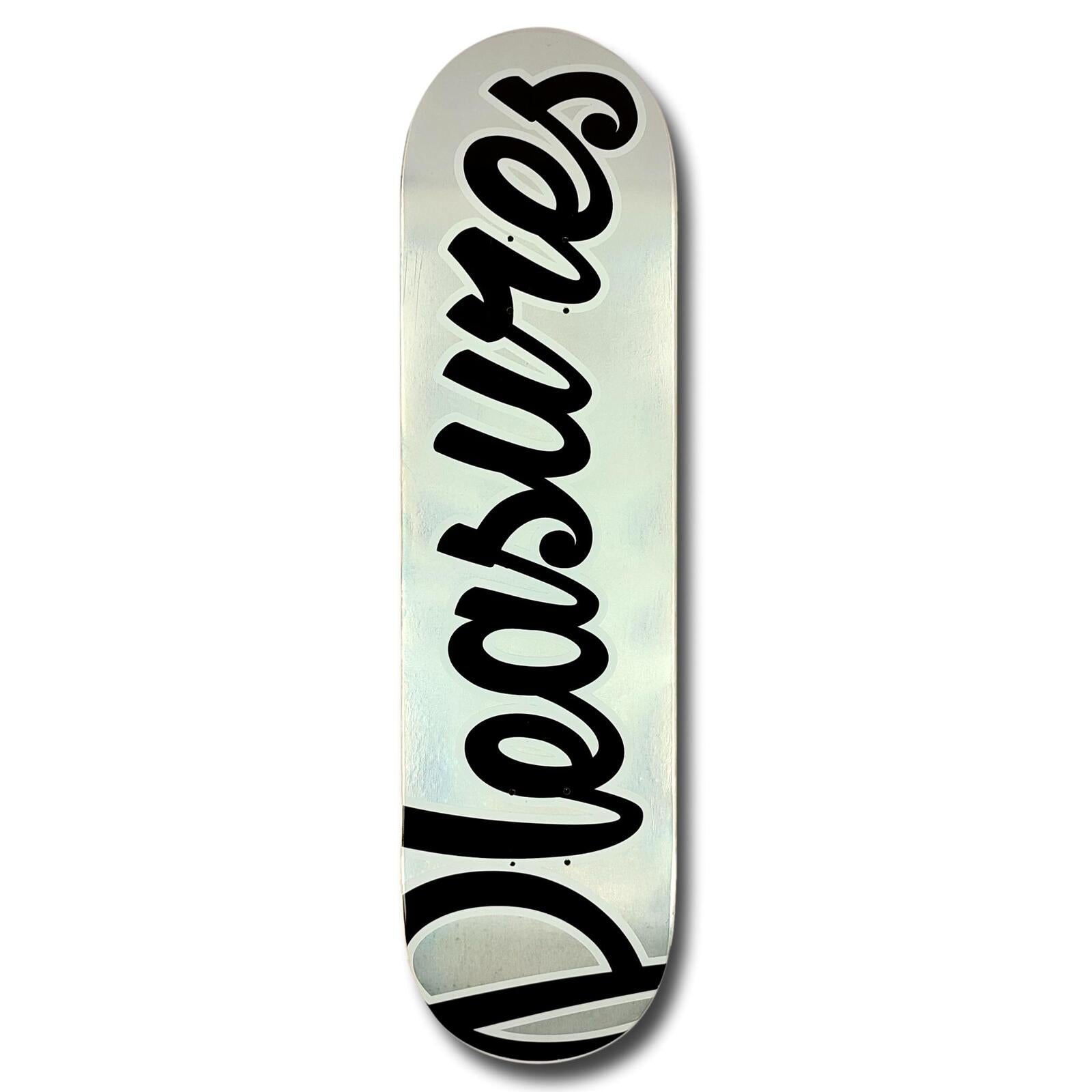 PLEASURES SKATEBOARDS CLASSIC LOGO DECK HOLOGRAPHIC FOIL 8.0"