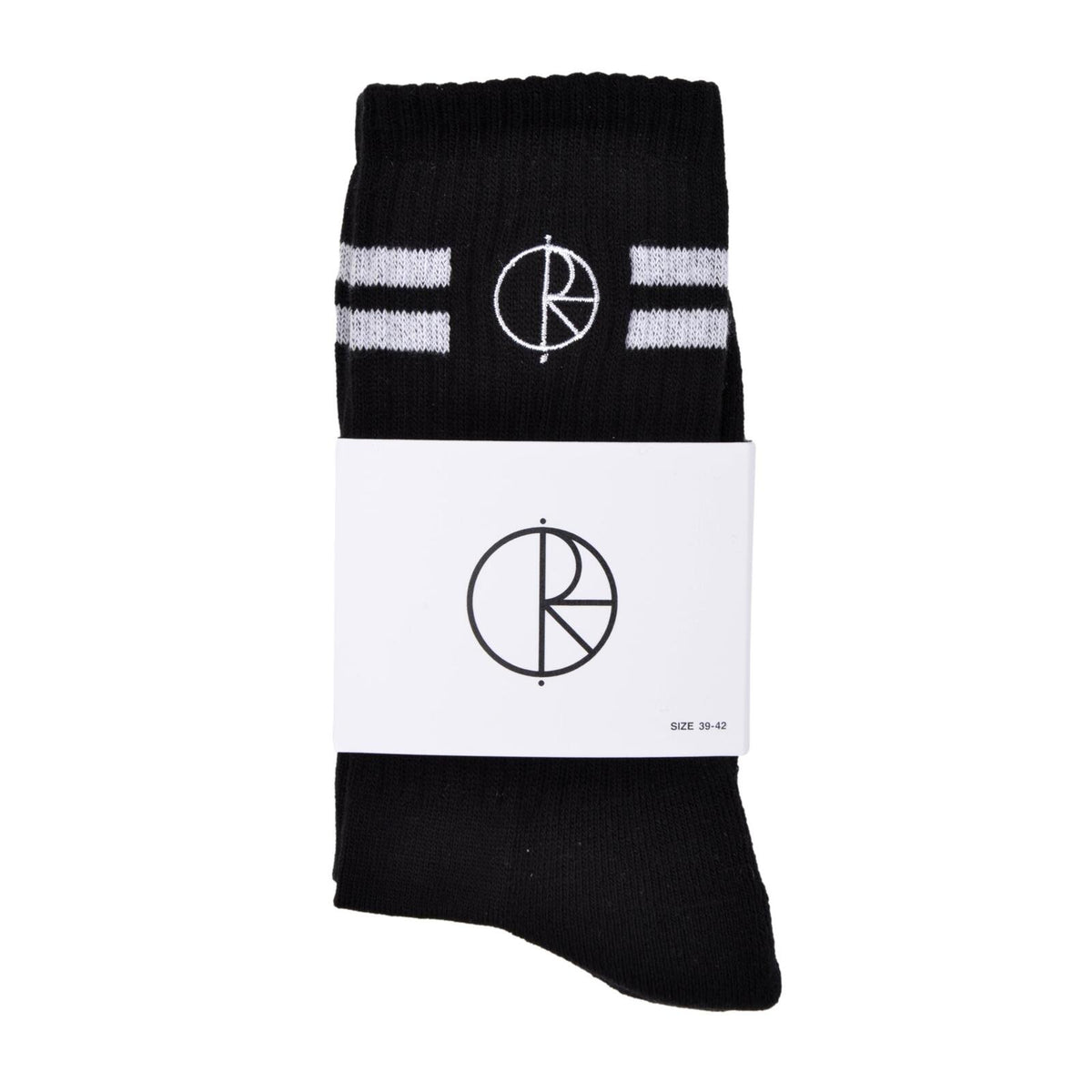 POLAR SOCKS STROKE LOGO BLACK WHITE