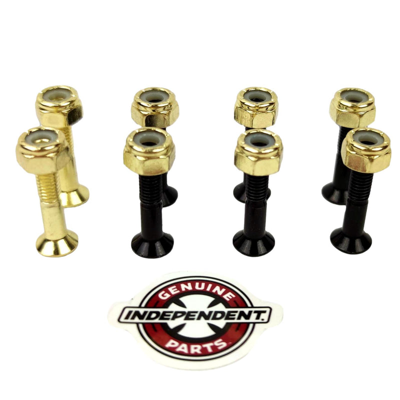 Independent Cross Bolts Gold Phillips Skateboard Hardware 1"
