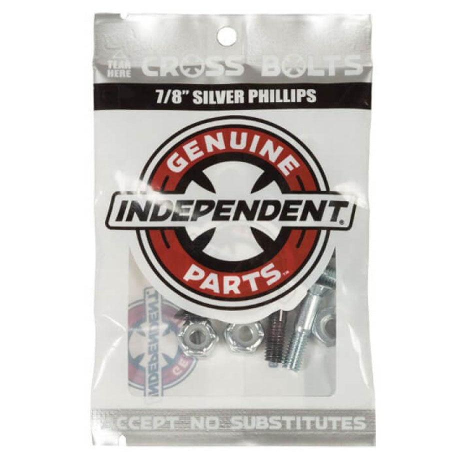 Independent Skateboard Silver Cross Bolts Tornillos Phillips 7/8"
