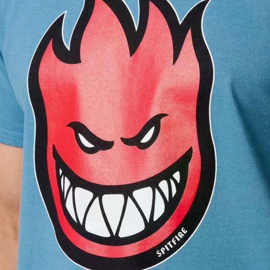 Spitfire Bighead EMB Stripe Burgundy T-Shirt