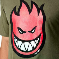 Spitfire Bighead EMB Stripe Burgundy T-Shirt