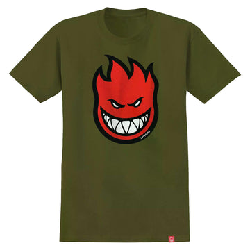 Spitfire Bighead EMB Stripe Burgundy T-Shirt