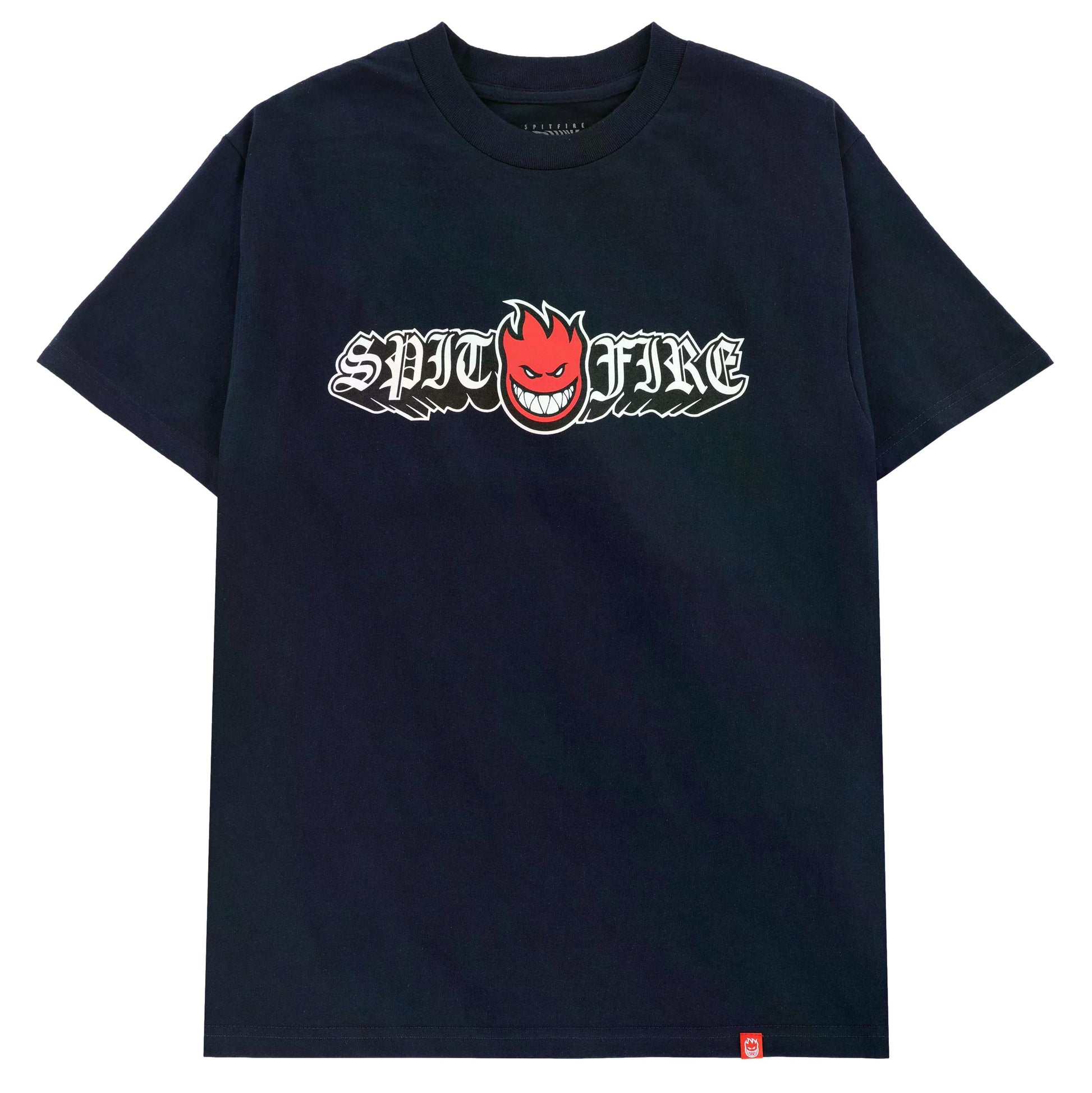 Spitfire Bighead EMB Stripe Burgundy T-Shirt