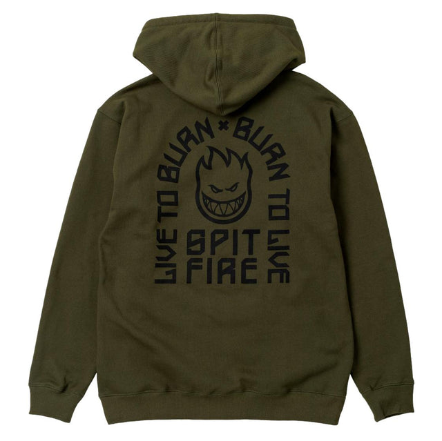 Spitfire LTB Arch Emb Zip Hoodie Olive
