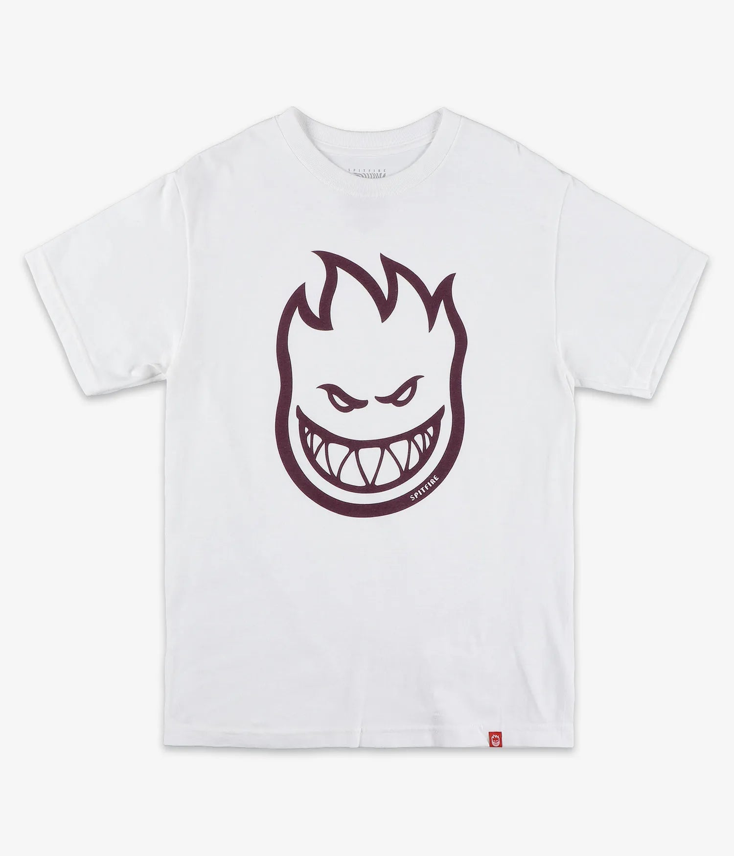 Spitfire Bighead EMB Stripe Burgundy T-Shirt