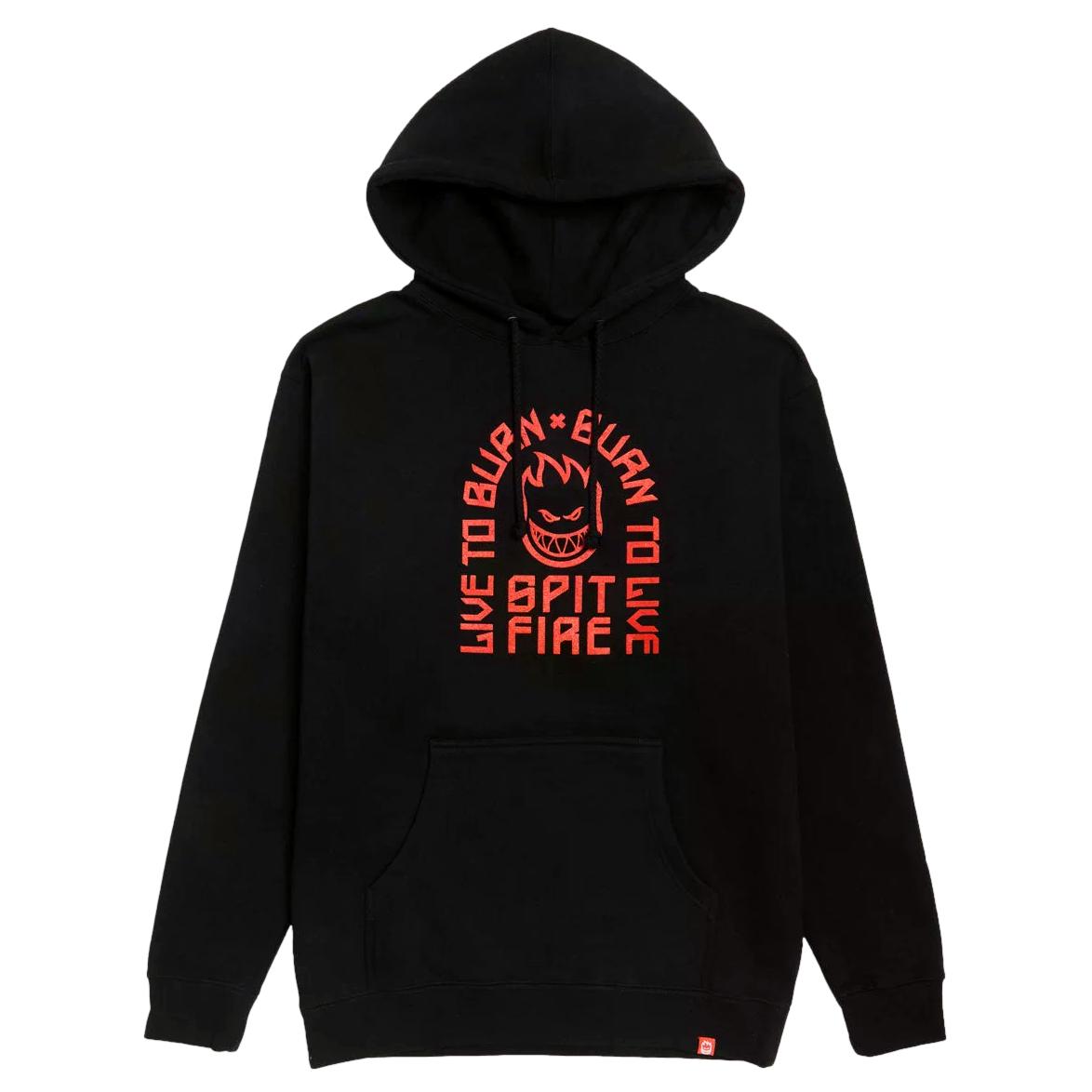 Spitfire Wheels Hoodie Arch Black Red