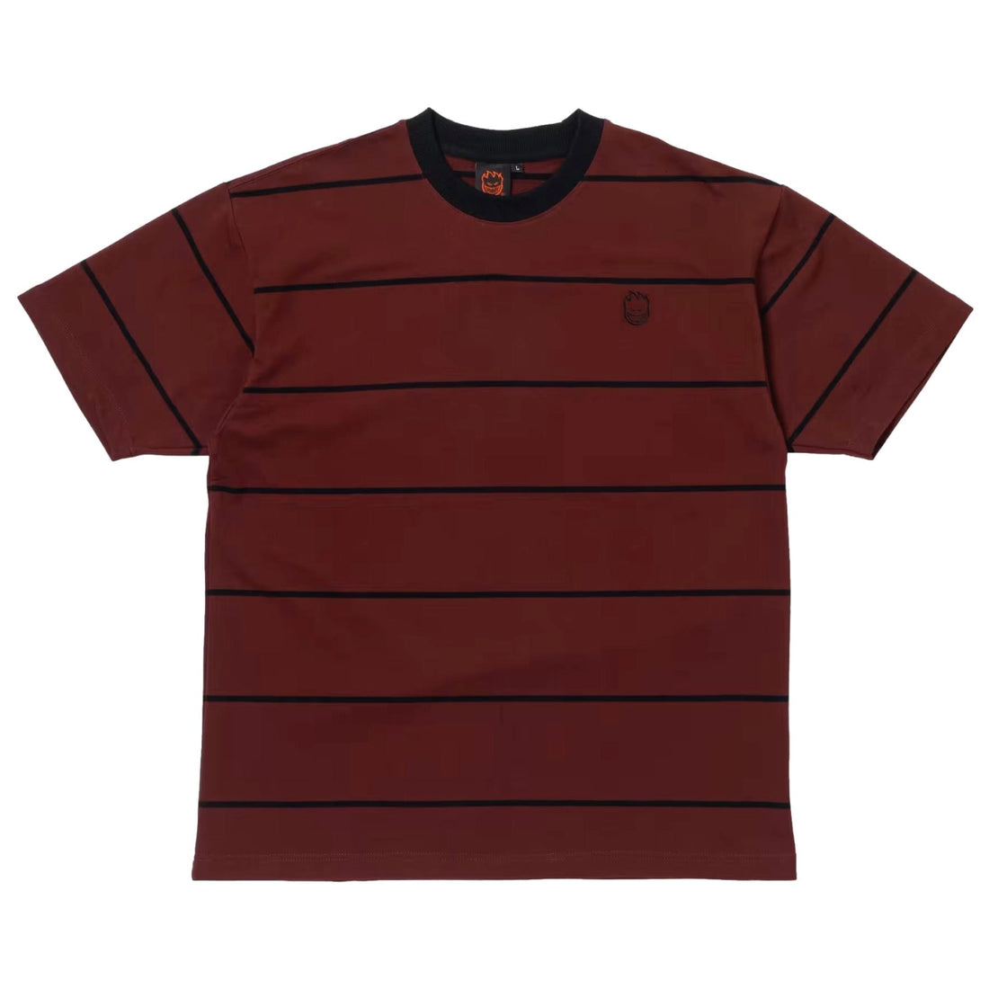 Spitfire T-Shirt Bighead EMB Stripe Burgundy