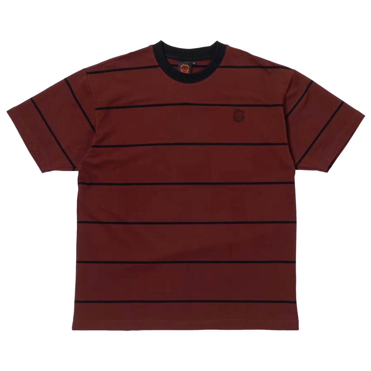 Spitfire T-Shirt Bighead EMB Stripe Burgundy