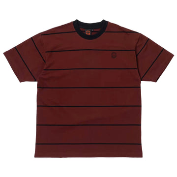 Spitfire T-Shirt Bighead EMB Stripe Burgundy