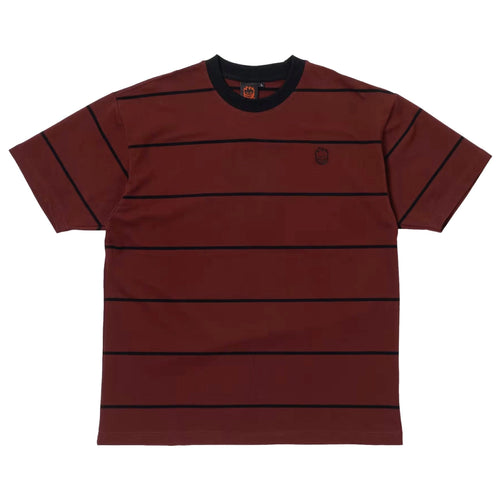 Spitfire T-Shirt Bighead EMB Stripe Burgundy